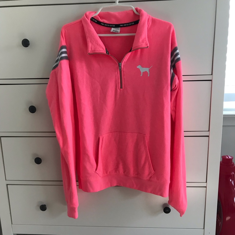 A pink hoodie